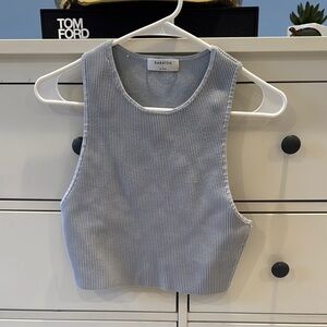 Babaton Women's Blue Ribbed Tank Top